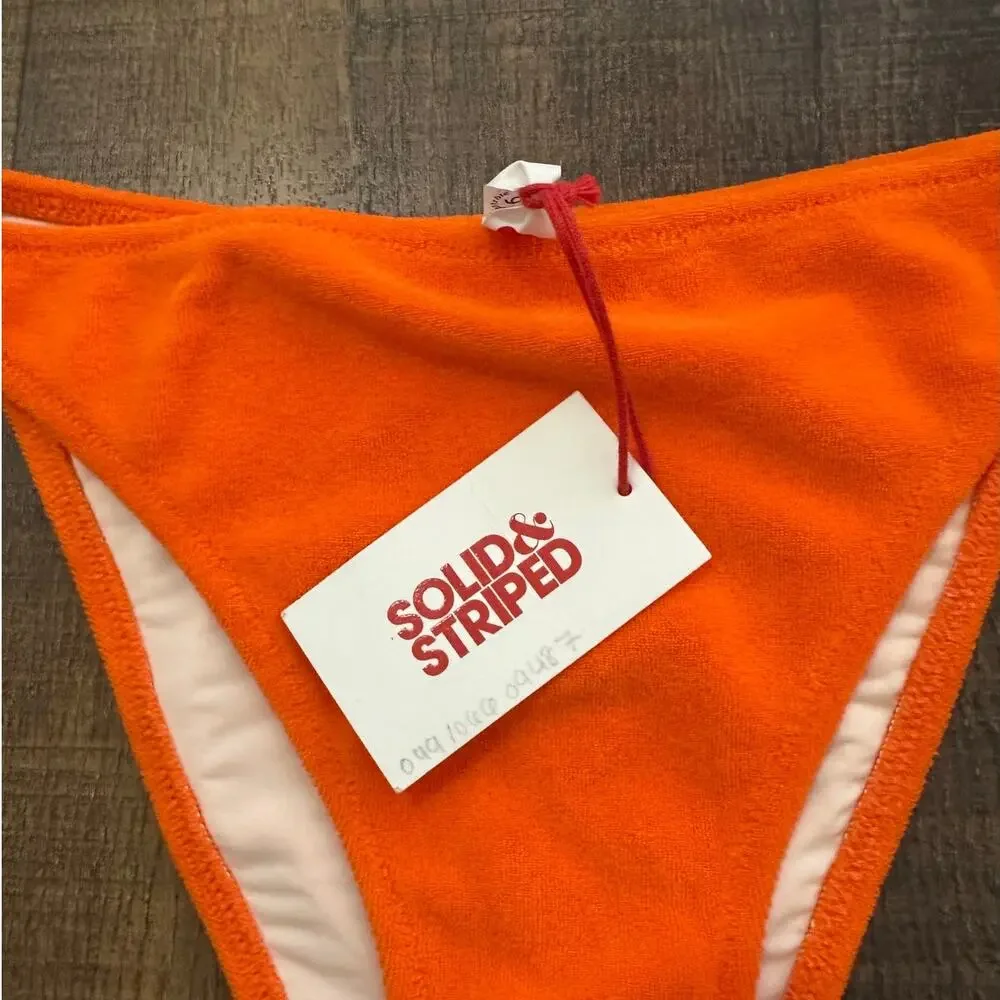 NWT Solid & Striped Terry Tati Bikini Bottom in Tangerine Size Small